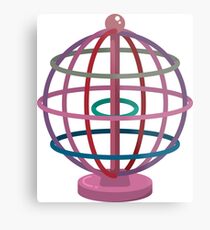 Wired globe cartoon art Metal Print