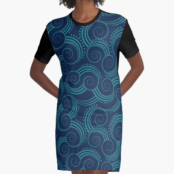 Artikel-Vorschau von Navy und Teal Ocean Swirls, designt und verkauft von peacockcards.
