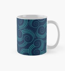 Navy and Teal Ocean Swirls Mug