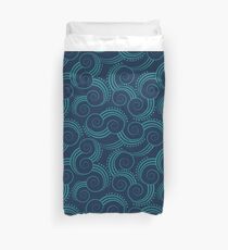 Navy and Teal Ocean Swirls Duvet Cover