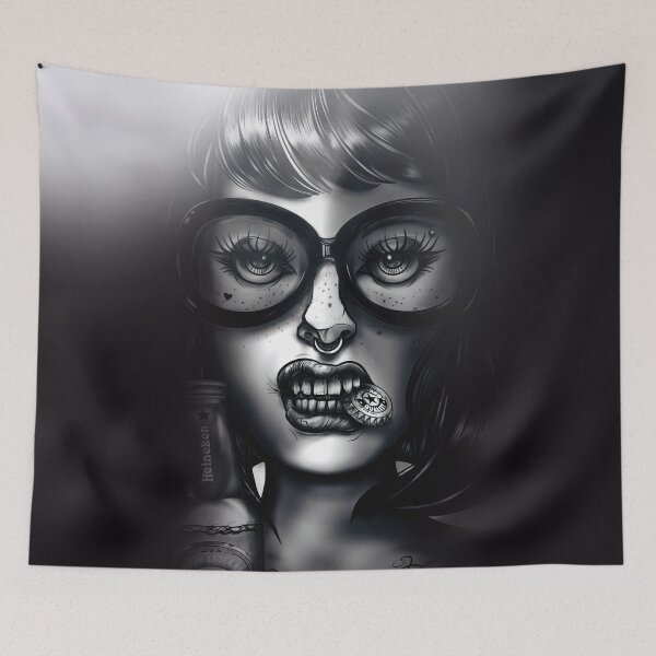 Item preview, Wild tattoo girl portrait  designed and sold by Rômulo Queiroz.