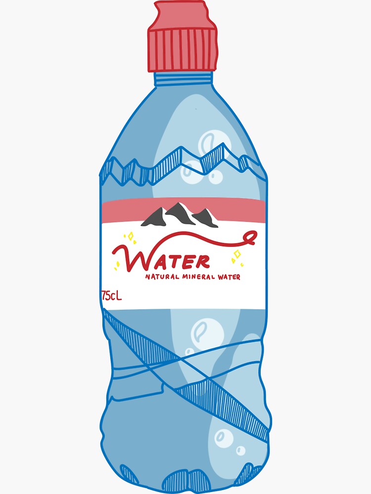 "a cute handdrawn water bottle design" Sticker for Sale by