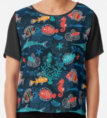 Tropical Fish Under the Sea Chiffon Top