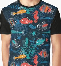 Tropische Fische unter dem Meer Grafik T-Shirt