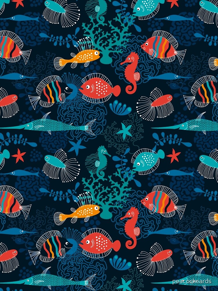 Thumbnail 4 of 4, A-Line Dress, Tropical Fish Under the Sea designed and sold by peacockcards.