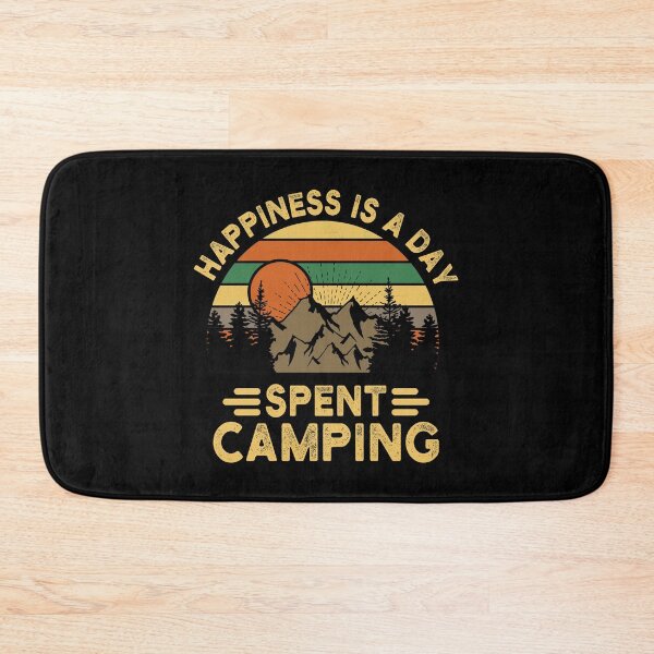 Item preview, happiness is a day spent camping Funny Camping lover Retro Vintage Gift designed and sold by Theobsessed01.
