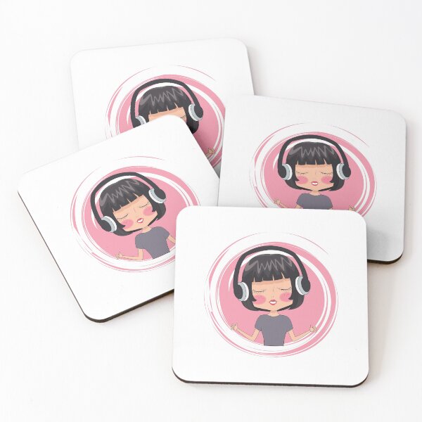 Item preview, Cute Woman Face girl drawing abstract pink abstractface  headphone designed and sold by Queengood.