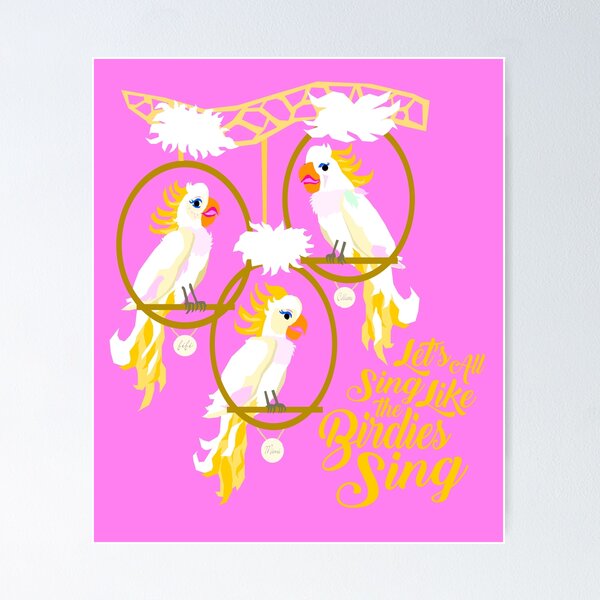 Item preview, Tiki Room Birdies Sing in Pink designed and sold by RadicalRad.