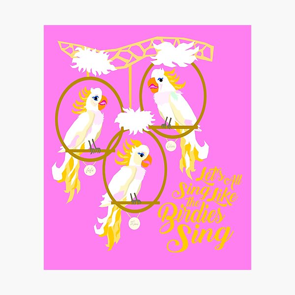 Item preview, Tiki Room Birdies Sing in Pink designed and sold by RadicalRad.