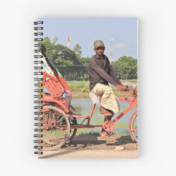 Item preview, An ordinary rickshaw puller on the street in front of a river  designed and sold by FCEalin.