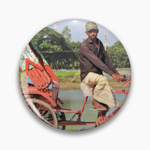 Item preview, An ordinary rickshaw puller on the street in front of a river  designed and sold by FCEalin.