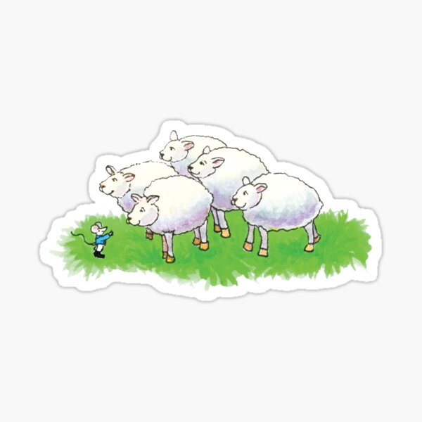"King Leo’s Palace Mouse Inviting Sheep" Sticker