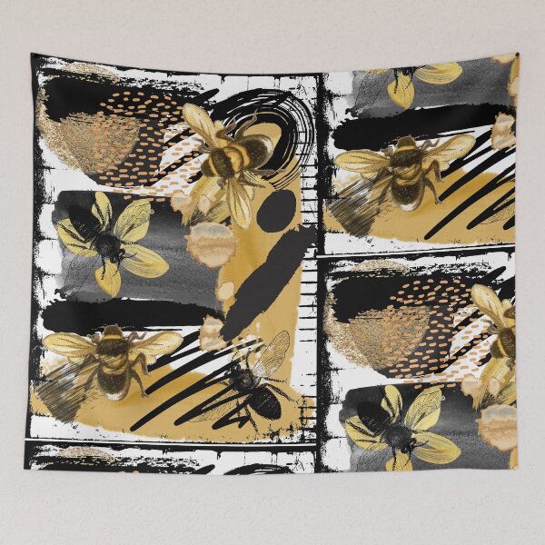 Item preview, Black And Gold Bee Collage  designed and sold by Designs By YL.