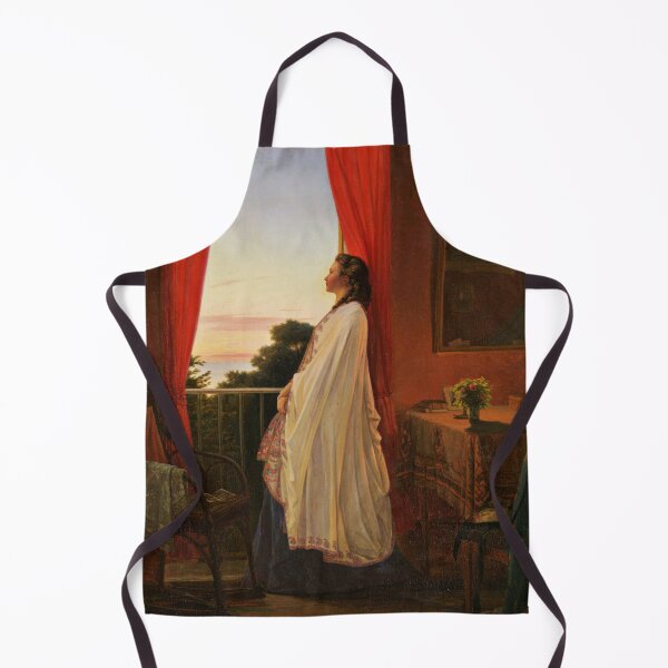 Item preview, Young Lady looking at the Summer Night from an Open Door of a veranda - Jørgen Walentin Sonne designed and sold by brushandframes.