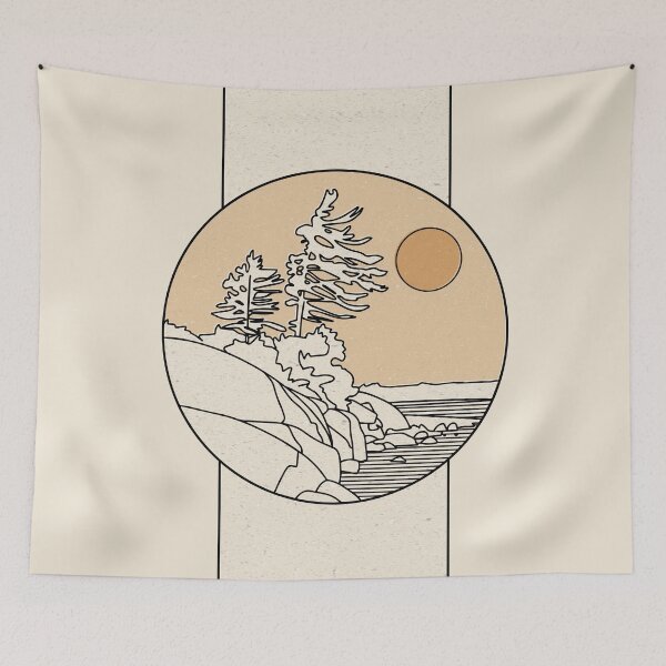 Item preview, Georgian Bay Landscape Line Art designed and sold by VivtheFish.