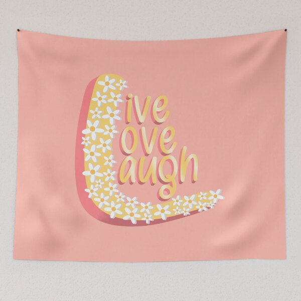 Item preview, Live Love Laugh with Daisy Flowers - Positive Inspiration Motivational Quote - Quotes designed and sold by Trista Designs.