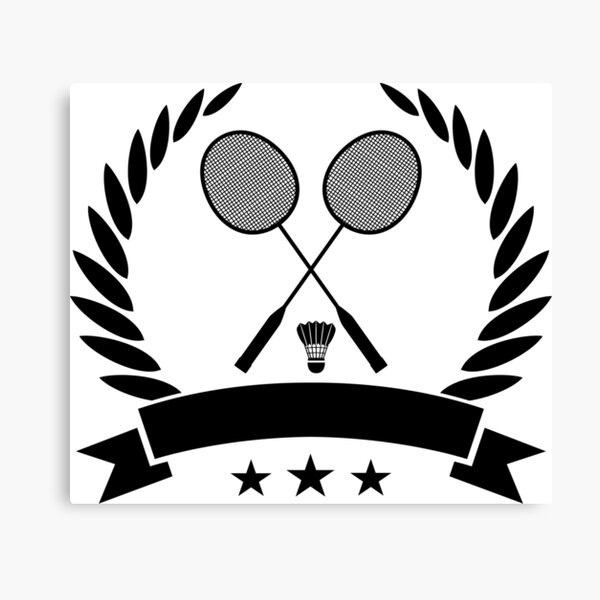 Vintage style badminton logo Canvas Print