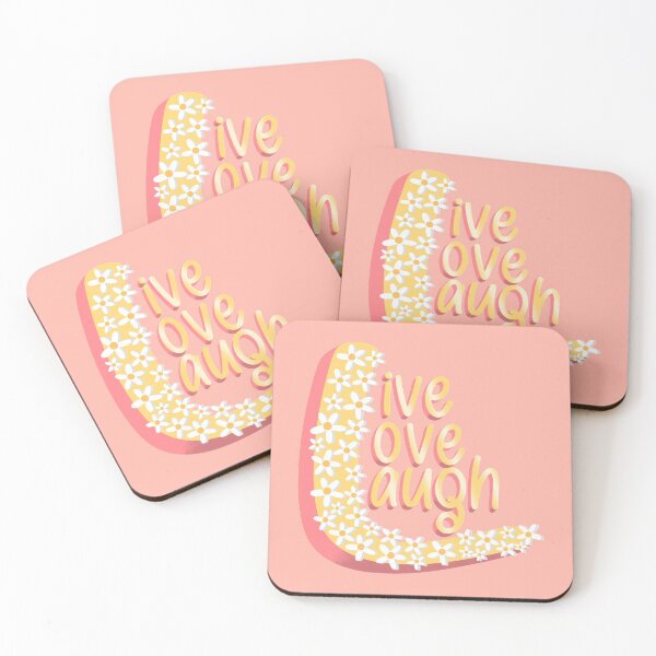 Item preview, Live Love Laugh with Daisy Flowers - Positive Inspiration Motivational Quote - Quotes designed and sold by Trista Designs.