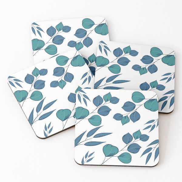 Item preview, Blue gum leaves pattern, round and pointy  designed and sold by Yellowsprint.