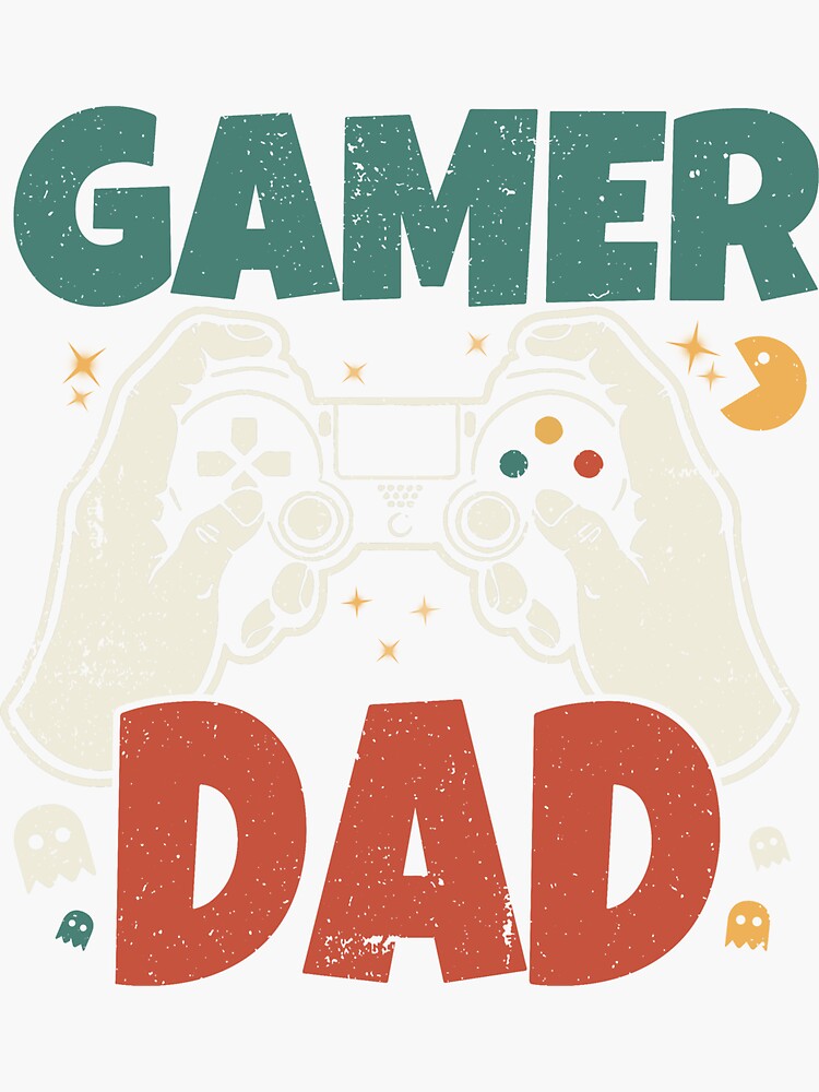 "Mens Gamer Dad Funny Matching Video Game Father's Day" Sticker for