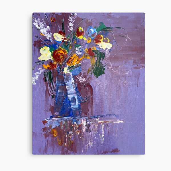purple flowervase Metal Print