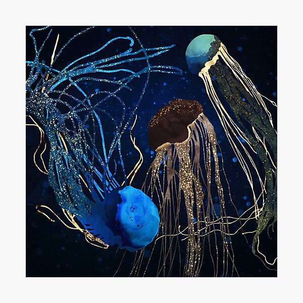 Metallic Jellyfish IV Photographic Print