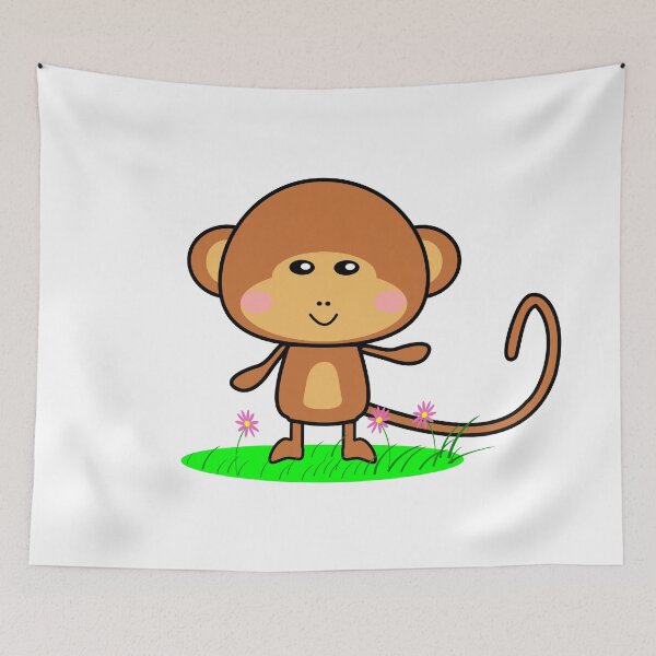 Item preview, Cute Kawaii Baby Monkey designed and sold by lovelyandcute.