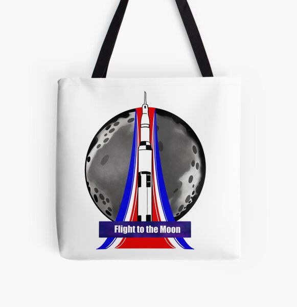 Flight to the Moon All Over Print Tote Bag