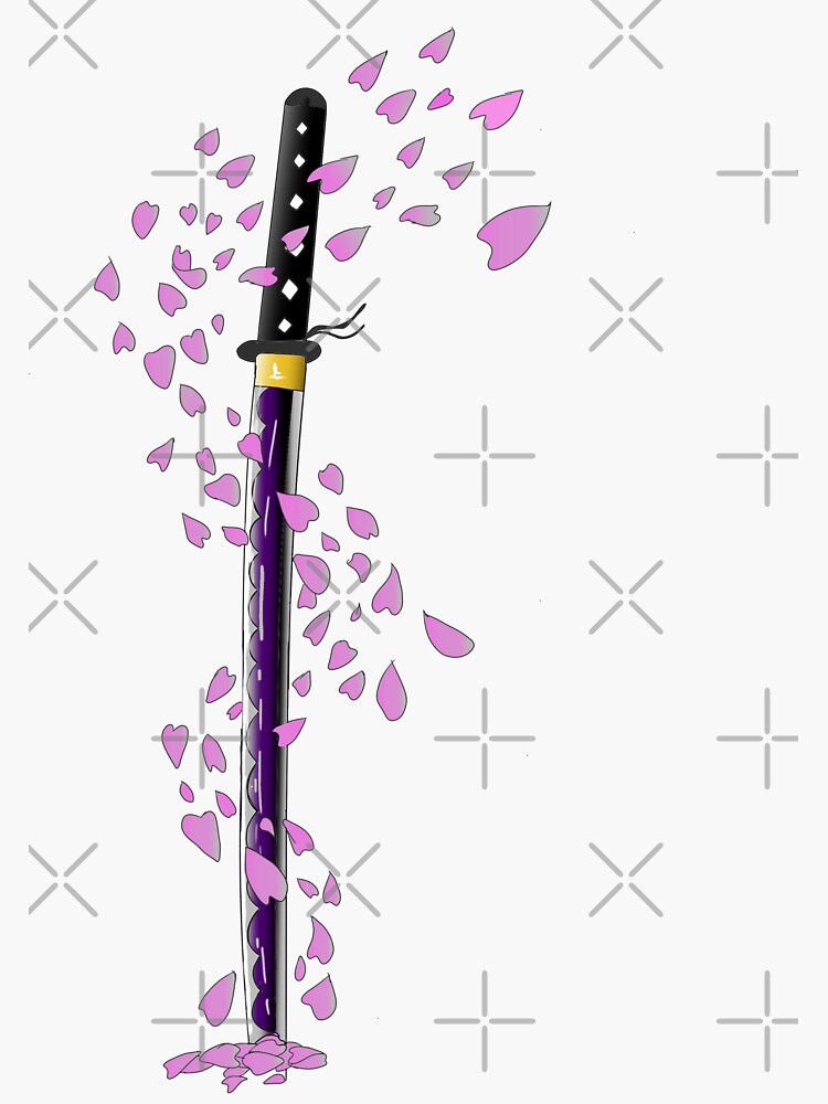 Thumbnail 3 of 3, Sticker, Katana Cherryblossom designed and sold by Pickaric.