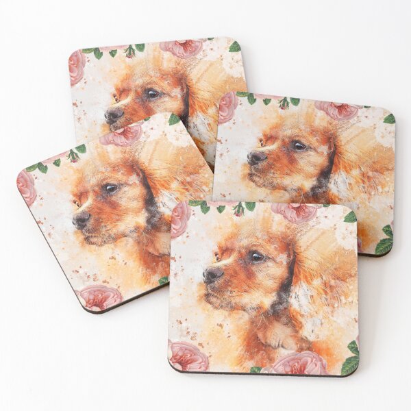 Item preview, Cavalier King Charles Spaniel Mixed Media Portrait with Digital Flowers designed and sold by OByD.