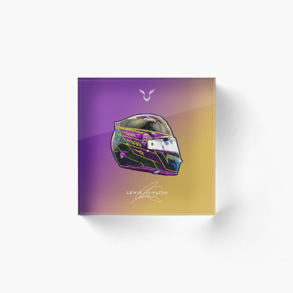 F1 2021 Lewis Hamilton's Mercedes Crash Helmet Artwork Acrylic Block