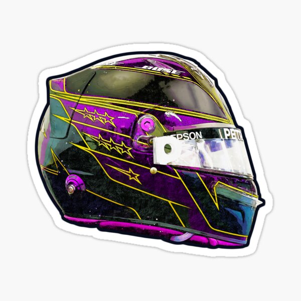 "F1 2021 Lewis Hamilton's Mercedes Crash Helmet Artwork" Sticker for