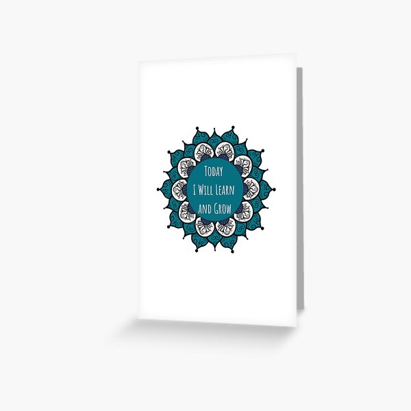 Artikel-Vorschau von Heute werde ich lernen und wachsen Mandala Positive Affirmation, designt und verkauft von JDWCreations.