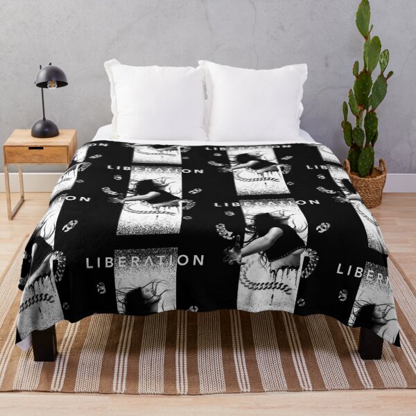 Item preview, Liberation- Female illustrative portrait (black version) designed and sold by Anicatattoos.