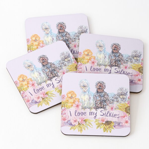 Item preview, Love My Silkie Chickens - Sunflowers and Spring Blossoms designed and sold by becca-boyce.