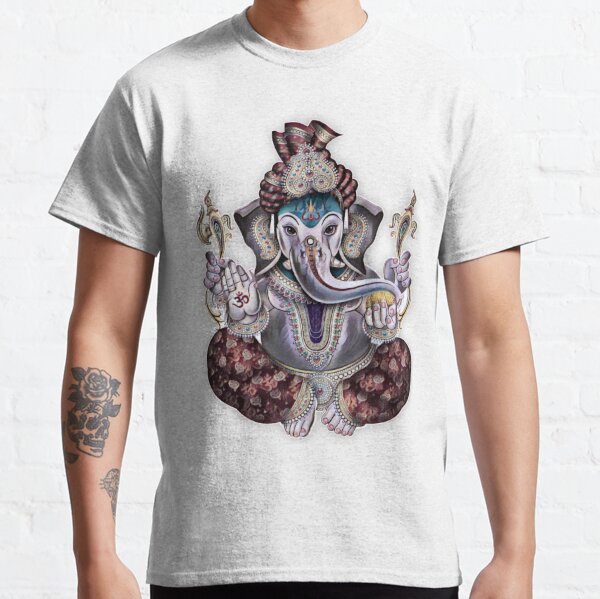 Ganesh. Hindu god inpersonated as an Elephant. Great gift for Bengali New Year and all hindu culture and meditation lovers!  Classic T-Shirt