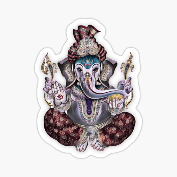 Ganesh. Hindu god inpersonated as an Elephant. Great gift for Bengali New Year and all hindu culture and meditation lovers!  Sticker