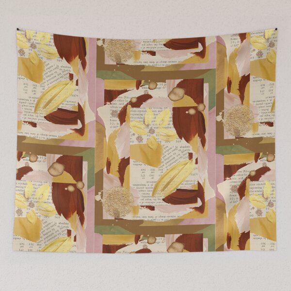 Item preview, Burgundy Gold Acrylic Collage  designed and sold by Designs By YL.