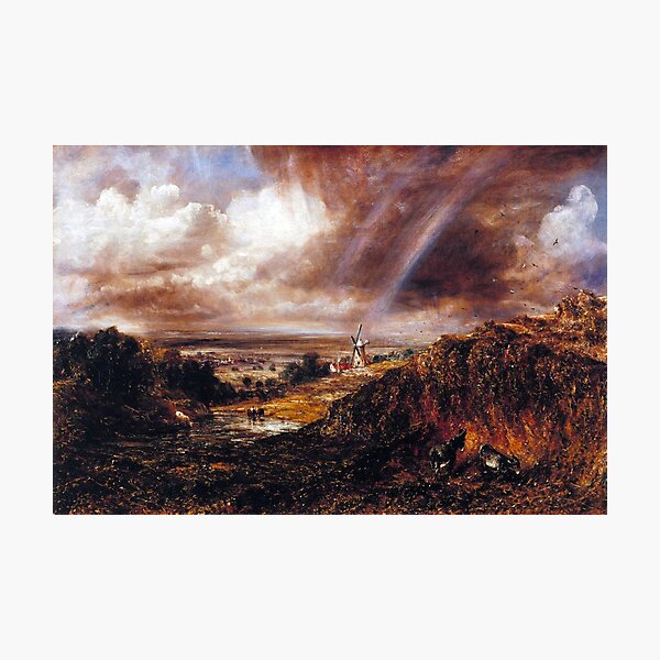 "Hampstead Heath with a Rainbow" by John Constable. Classic English landscape painting Photographic Print