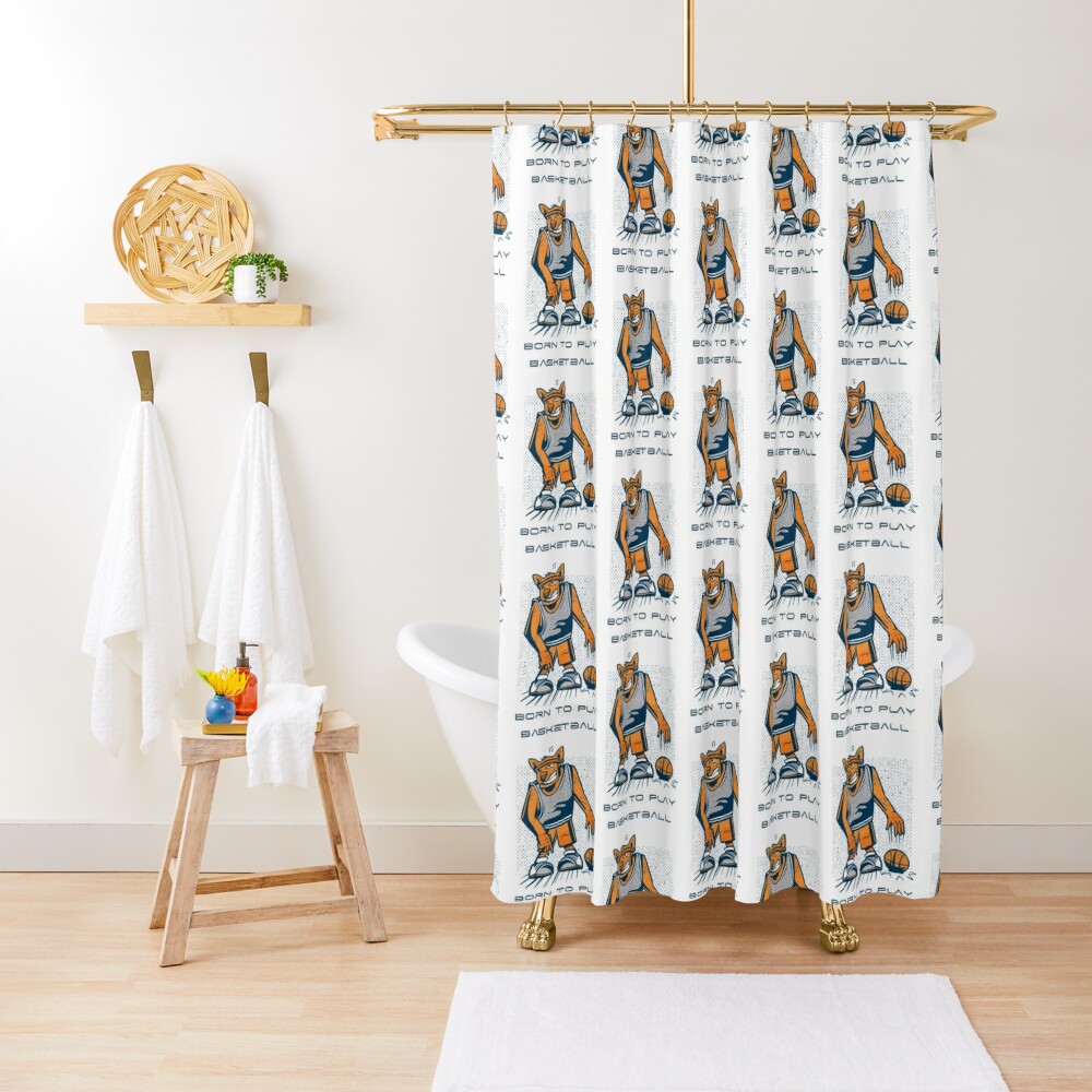 The Best Deal Online Born to Play Basketball Challenge me NOW! [Doggo Version] Shower Curtain CS-MU9P01ZO