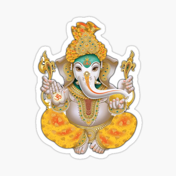Ganesh. Hindu god inpersonated as an Elephant. Great gift for Bengali New Year and all hindu culture and meditation lovers! Sticker