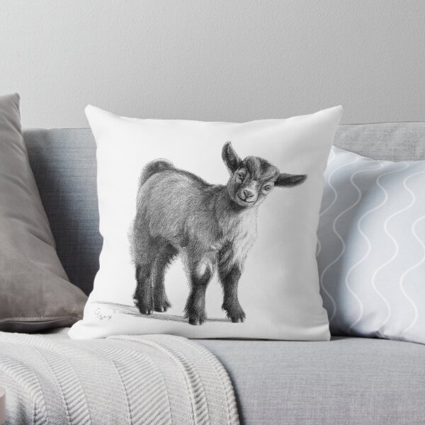 Goat Baby G097 Throw Pillow