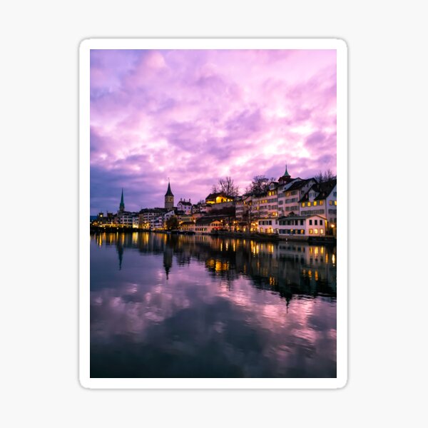 Zurich City Sunset Sticker
