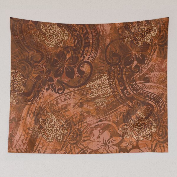 Aperçu de l'œuvre Abstrait tribal peint hawaïen vintage créée et vendue par sunnthreads.