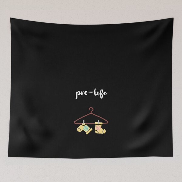 Item preview, Meaningful pro-life design with pro-abortion symbol hanger and hanging baby socks designed and sold by Jerneja.