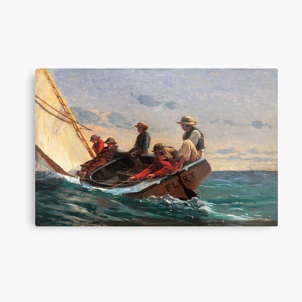 The Flirt (1874) by Winslow Homer Metal Print