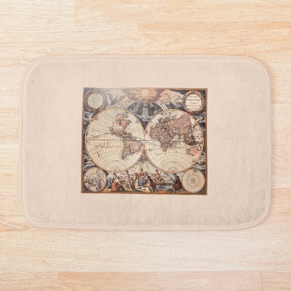 Item preview, An Old Map of the World 1666 designed and sold by Gothicrelics.