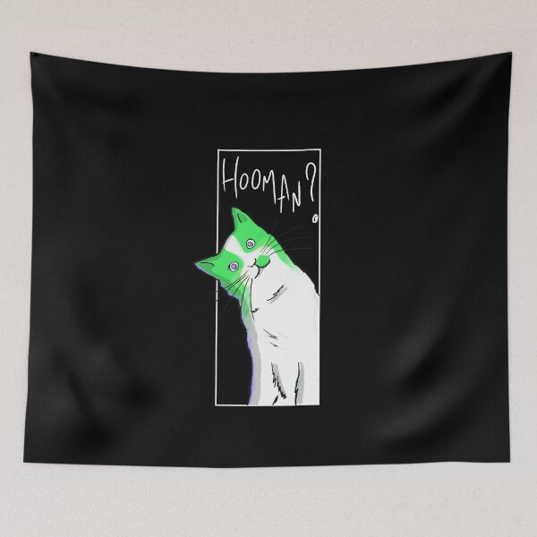 Item preview, Hooman? Cute Green Cat designed and sold by OooiChris.