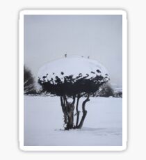 Christmas snow landscape scenic original art Sticker