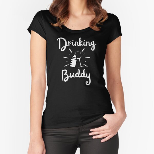 Husband & Wife Drinking Buddies for Life - Personalized Shirt Women Tee / Black / M